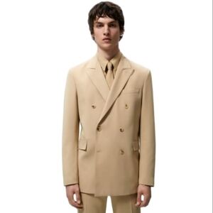 ZARA SLIM FIT DOUBLE-BREASTED BLAZER ECRU | 4499/800